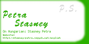 petra stasney business card